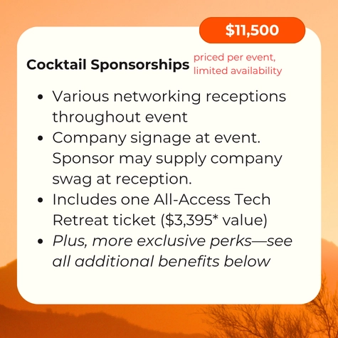 HPA Tech Retreat 2027 A La Carte Sponsorship Option - Cocktail Sponsorships